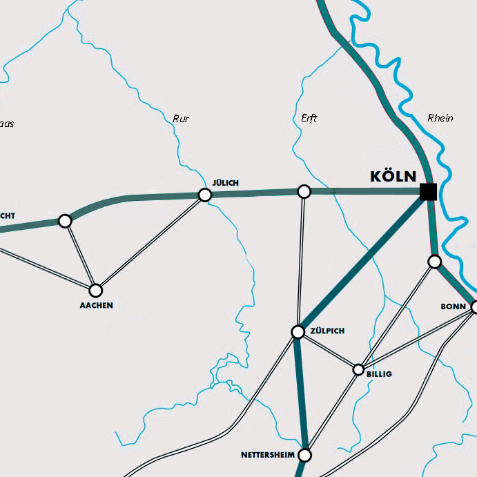 Römische Fernstraßen wie die „Rheintal“- oder „Limes“-Straße, die „Via Belgica“ und die „Agrippastraße“ sind auch in Nordrhein-Westfalen belegt.